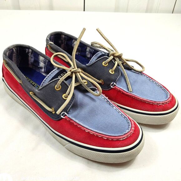 Women's SPERRY TOP-SIDER Bahama Boat Shoe Washed Canvas 2-Eye Sneakers US Size 9 - Picture 1 of 12